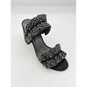 Charles by Charles David Royals black rhinestone ruffle sandals Women’s 8.5 NEW!